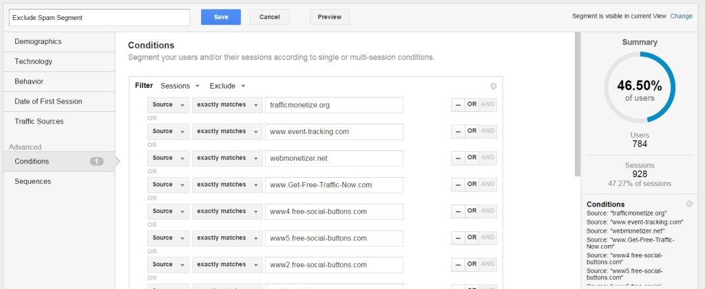 referral spam Google analytics